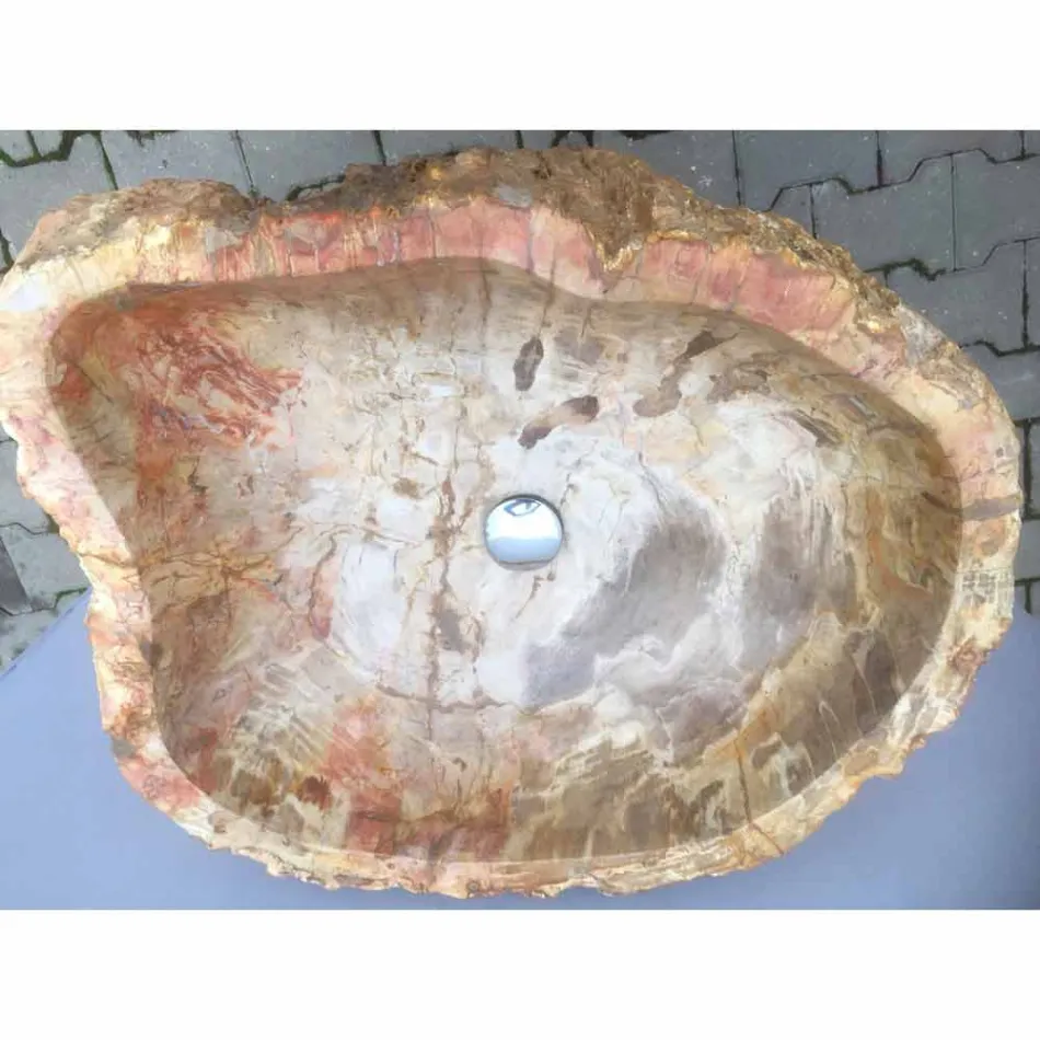 Design-Standwaschbecken aus Ley-Naturstein, handgefertigt Viadurini