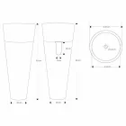 Säulenwaschbecken des modernen Designs in glänzendem schwarzem Marmor - Merlo Viadurini