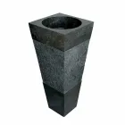 Waschbecken Column Pyramid Stein Natural Black Nias Viadurini