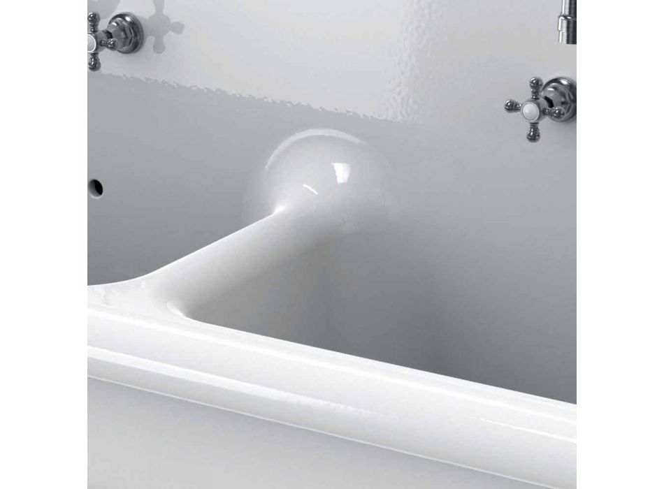 Sink Doppelschüsselwand in der modernen weißen Keramik-Andy Viadurini