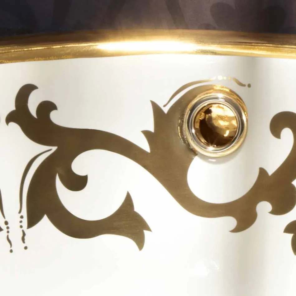 Einbauwaschbecken aus Schamott und Gold made in Italy, Otis Viadurini