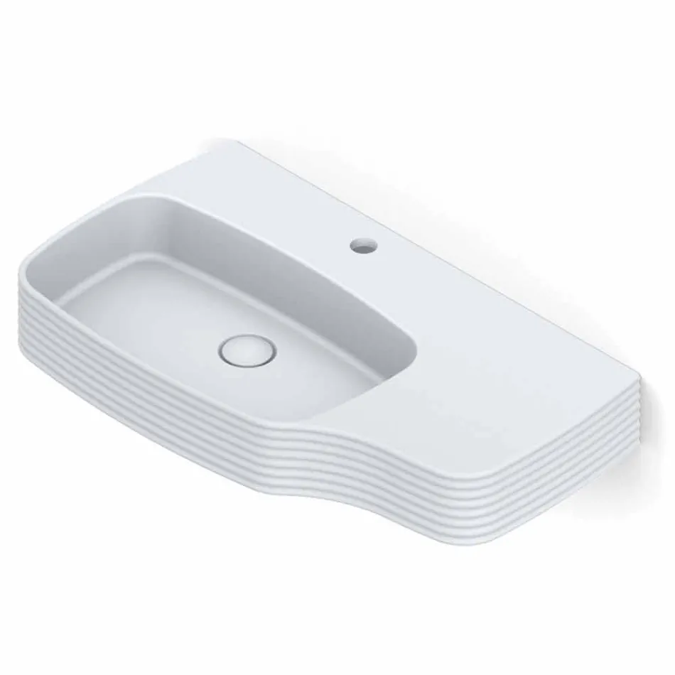 Modernes Wandwaschbecken aus Keramik made in Italy, Hamlet Viadurini