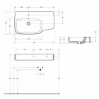 Modernes Wandwaschbecken aus Keramik made in Italy, Hamlet Viadurini