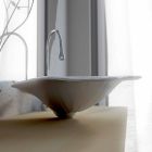 Waschbecken modernes Design Unterstützung in Form von Blatt Faruglium Viadurini