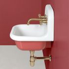 Hängendes Badezimmer-Waschbecken aus weißer und farbiger Keramik 42 cm - Meridiano Viadurini