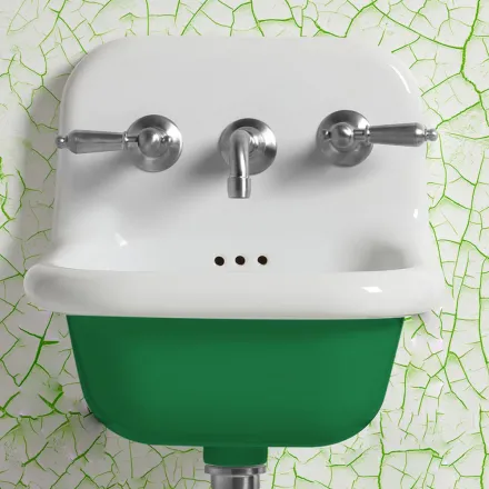 Hängendes Badezimmer-Waschbecken aus weißer und farbiger Keramik 42 cm - Meridiano Viadurini