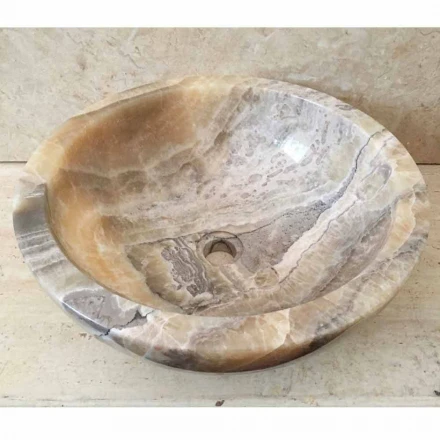 Aufsatzwaschbecken aus Onyx-Naturstein Ana, handgefertigt Viadurini
