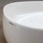Ovale Arbeitsplatte Badezimmer Waschbecken aus farbiger Keramik Made in Italy - Kette Viadurini