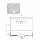 Rechteckiges Aufsatzwaschbecken in Solid Surface White Finish - Sider Viadurini