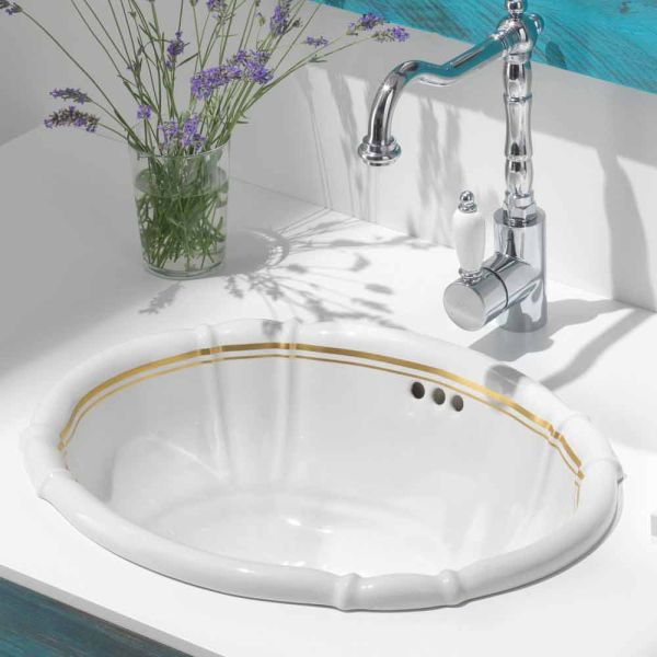 Einbauwaschbecken aus porzellan aus gold 24 karat, santiago