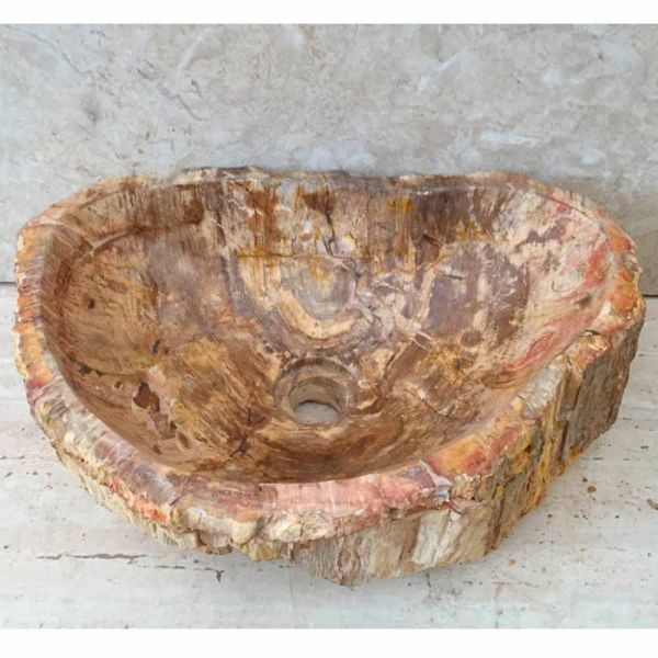 Badezimmer aufsatzwaschtisch aus fossilem holz star, einzelstück
