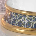 Halbeinbauwaschbecken aus Schamott und Gold made in Italy, Manilo Viadurini