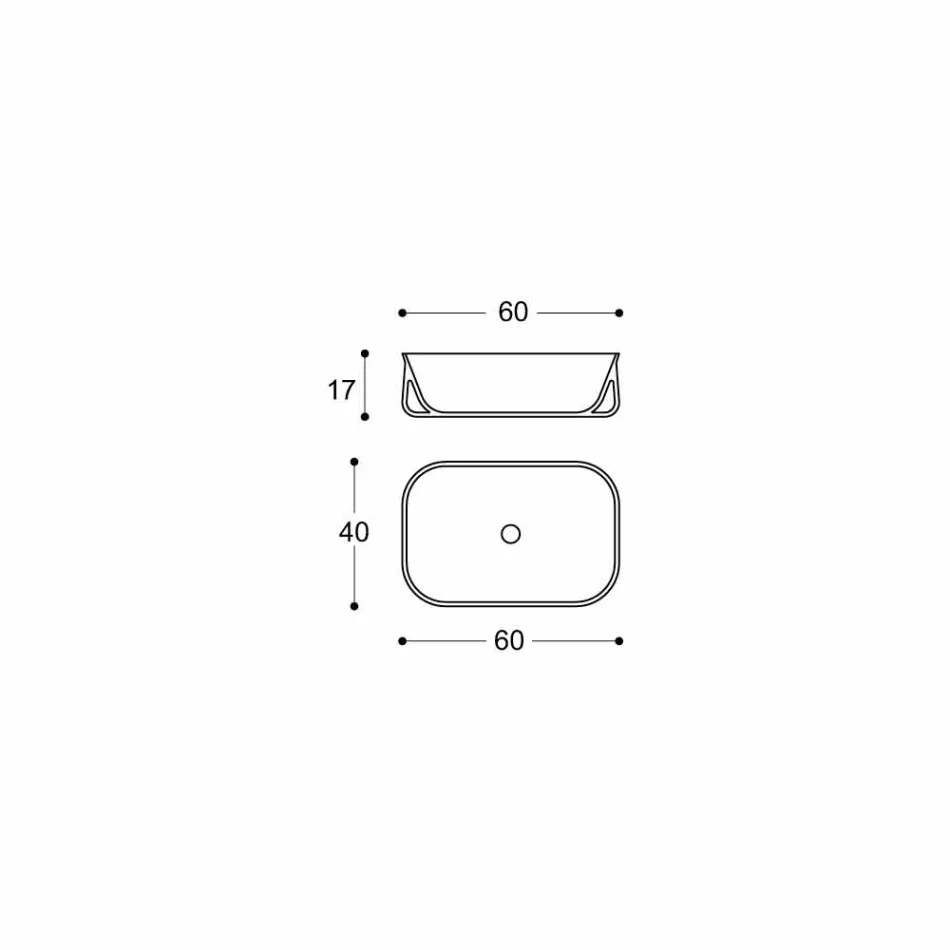 Modernes Design Arbeitsplatte Rechteckiges weißes Badezimmerwaschbecken - Tulyp2 Viadurini