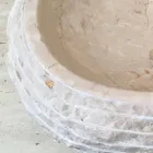 Cora ovales weißes Waschbecken, handgefertigt Viadurini