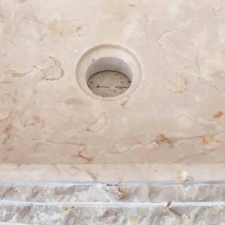 Cora ovales weißes Waschbecken, handgefertigt Viadurini