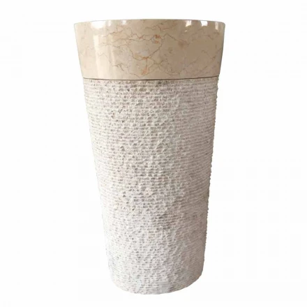 Siro Design weißes Waschbecken aus Naturstein, Einzelstück Viadurini