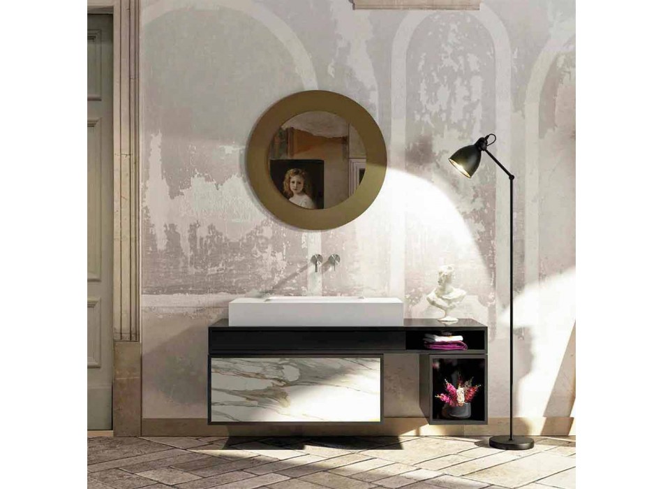 Zentrales Waschbecken und Design-Badezimmeroberseite hergestellt in Italien Voghera