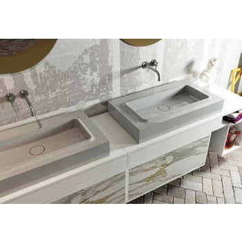 Zentrales Waschbecken und Design-Badezimmeroberseite hergestellt in Italien Voghera