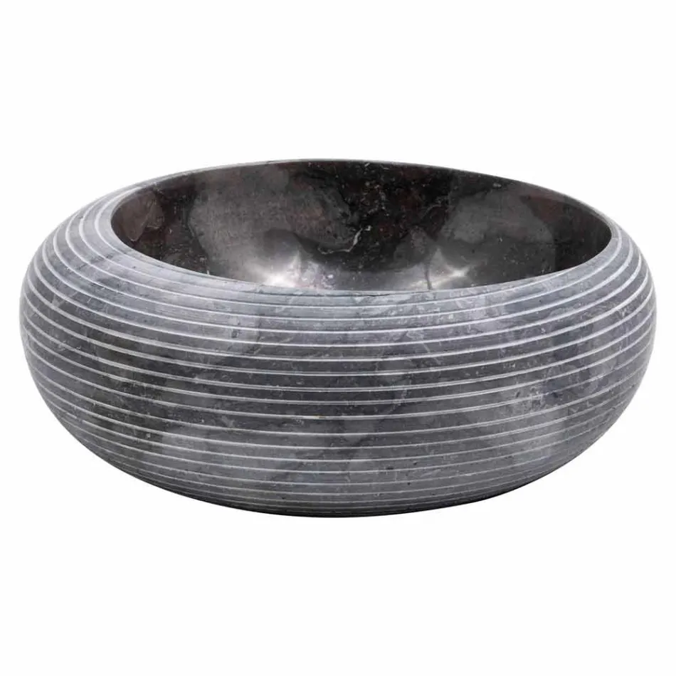 Waschtischplatte mit rundem Design aus Marmor, handgefertigt, Bubbio Viadurini