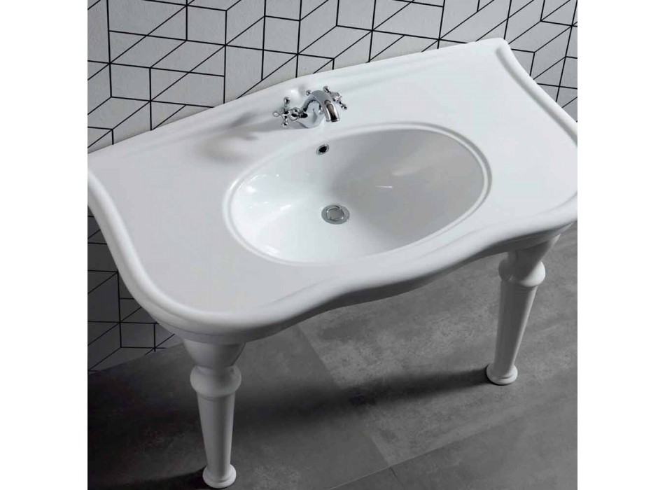 Waschbecken mit Beinen oder ohne Keramik L 110 cm von Design Avise