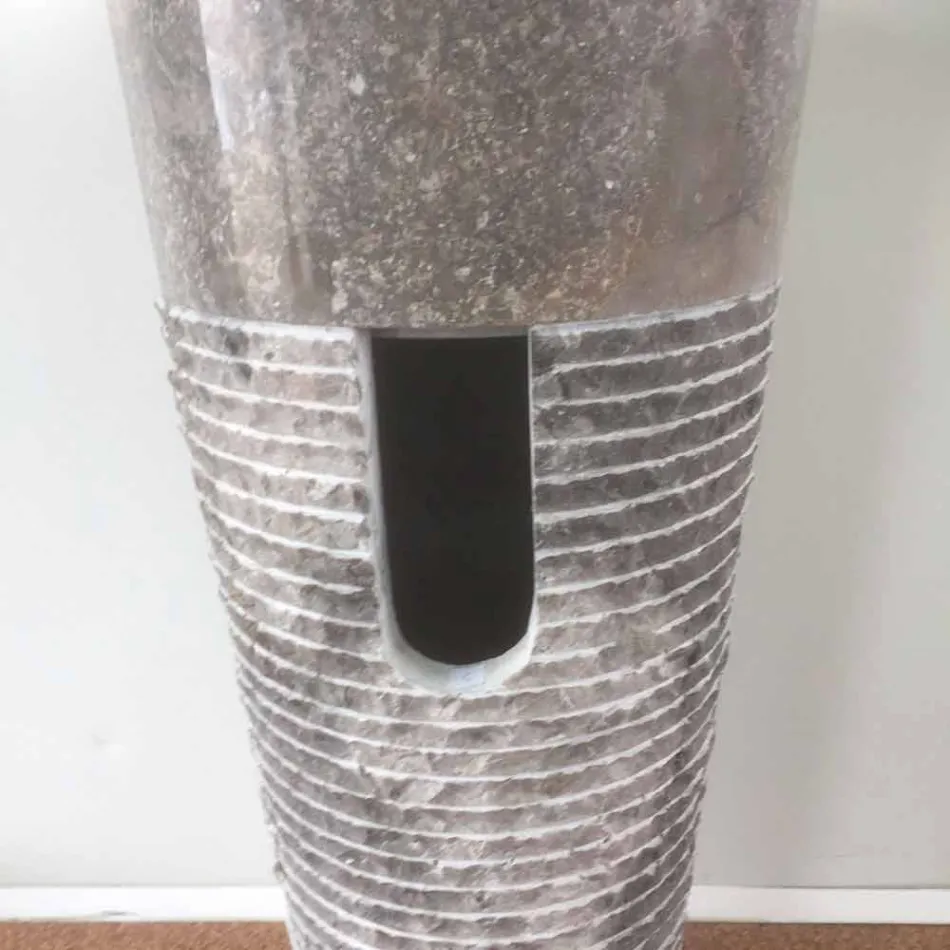 Konisches Säulenwaschbecken aus Naturstein Iga, Einzelstück Viadurini