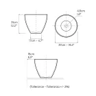 Konisches Aufsatzwaschbecken aus handgedrehtem Schamotte – Orbite Viadurini