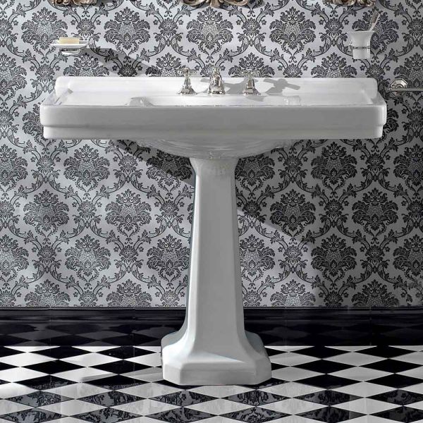 Konsolenwaschbecken auf vintage-säule aus keramik made in italy - marwa