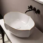 Countertop Design Keramik Weißgold Waschbecken in Italien Oscar gemacht Viadurini