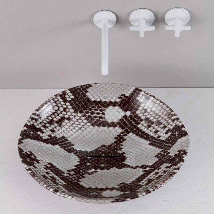 Aufsatzwaschbecken aus Keramik Design Made in Italy Tiere Viadurini