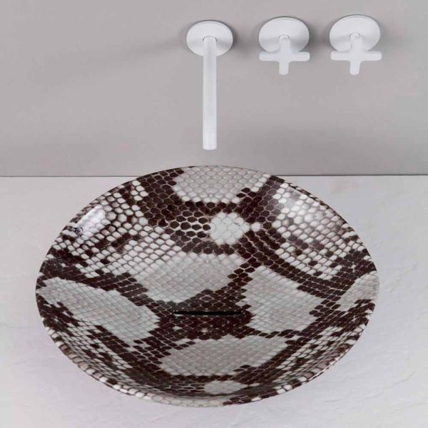 Design aufsatzwaschbecken, kobra fantasie, keramik, made italy animals