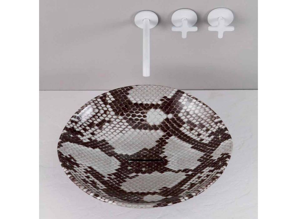 Aufsatzwaschbecken aus Keramik Design Made in Italy Tiere