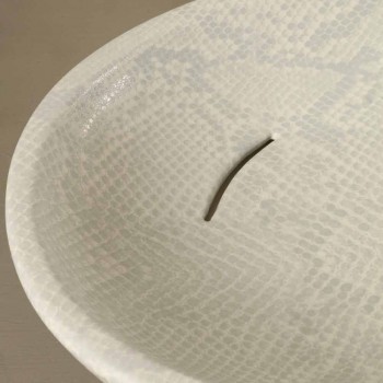 Weißes Design Waschbecken aus Keramik Python in Italien glänzend gemacht