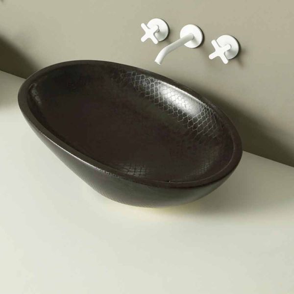 Design aufsatzwaschbecken, schwarz-python, keramik glossy made italy