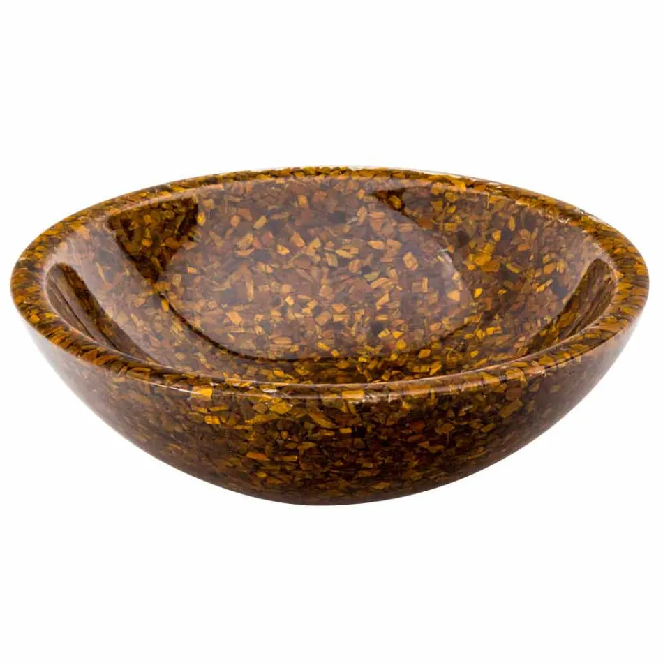 Design Aufsatzwaschtisch mit Oua Tiger Eye Steineinsätzen Viadurini