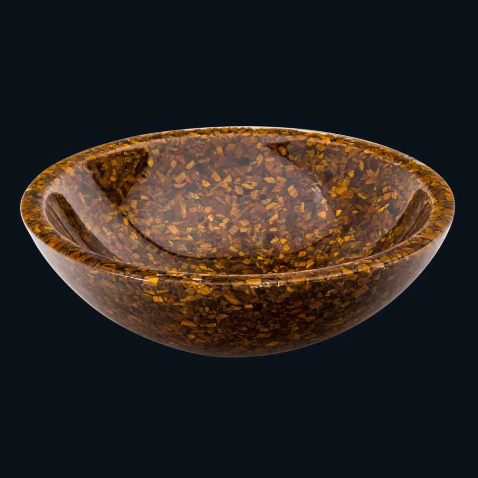 Design Aufsatzwaschtisch mit Oua Tiger Eye Steineinsätzen Viadurini