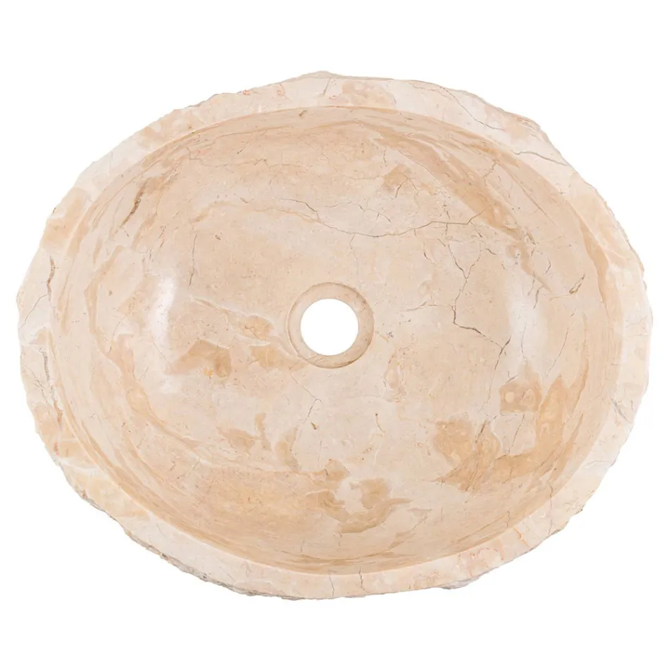 Handgefertigtes Design-Aufsatzwaschbecken aus Erosi-Marmor, Busseto Viadurini