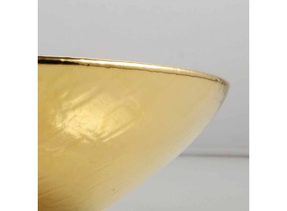 Arbeitsplatte Design Keramik Waschbecken Gold in Italien Tiere gemacht Viadurini