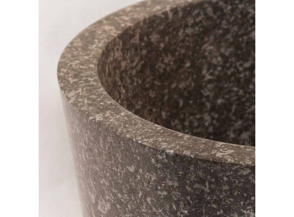 Design Aufsatzwaschbecken aus grauem Naturstein Zhen Viadurini