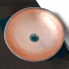 Design Arbeitsplatte Waschbecken aus transparentem Harz und Kupfer - Salvatore Viadurini