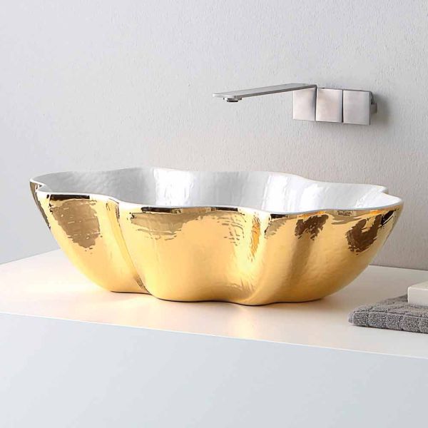 Aufsatzwaschbecken aus keramik im modernen design made in italy cubo