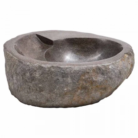 Aufsatzwaschbecken mit modernem Design aus Flussstein, Busca Viadurini