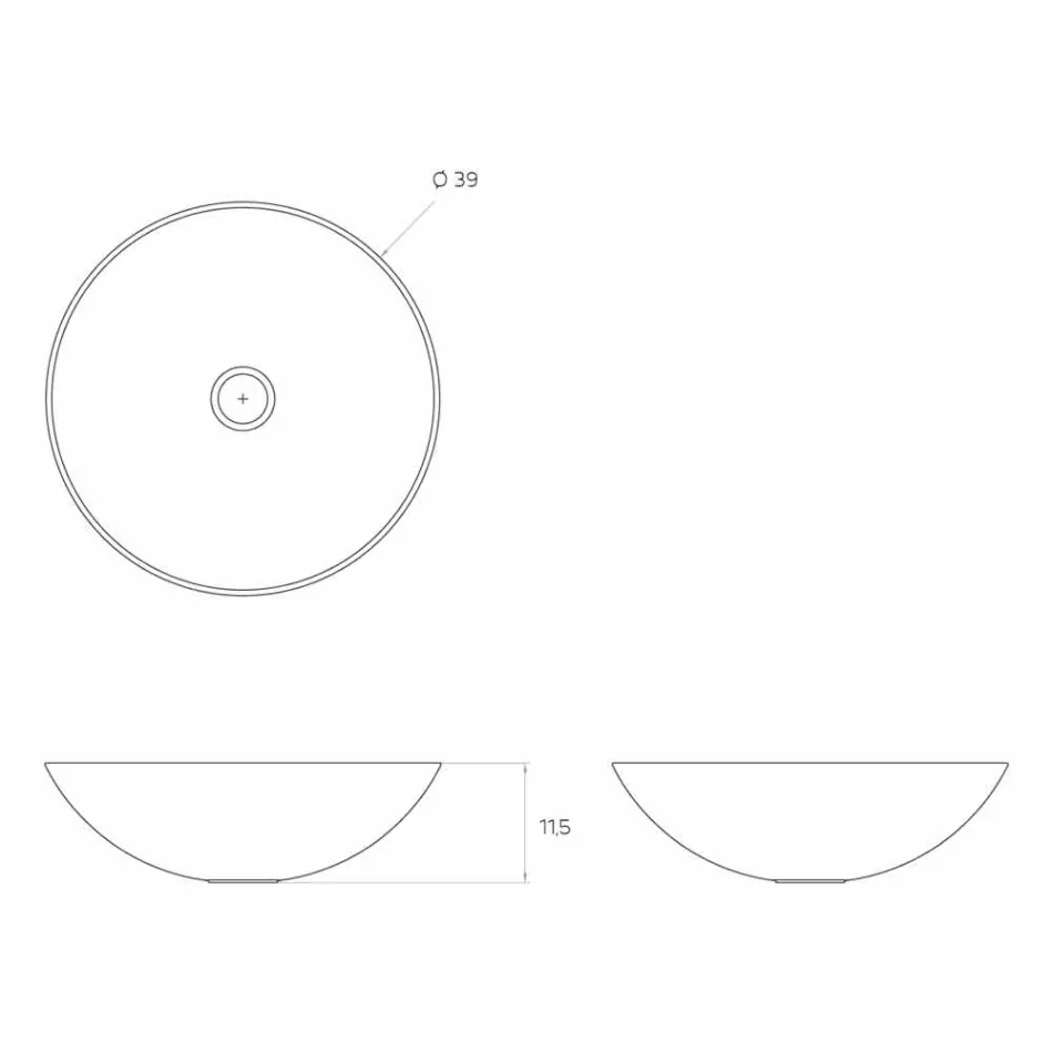 Modernes rundes freistehendes Standwaschbecken in Italien, Donnas Viadurini