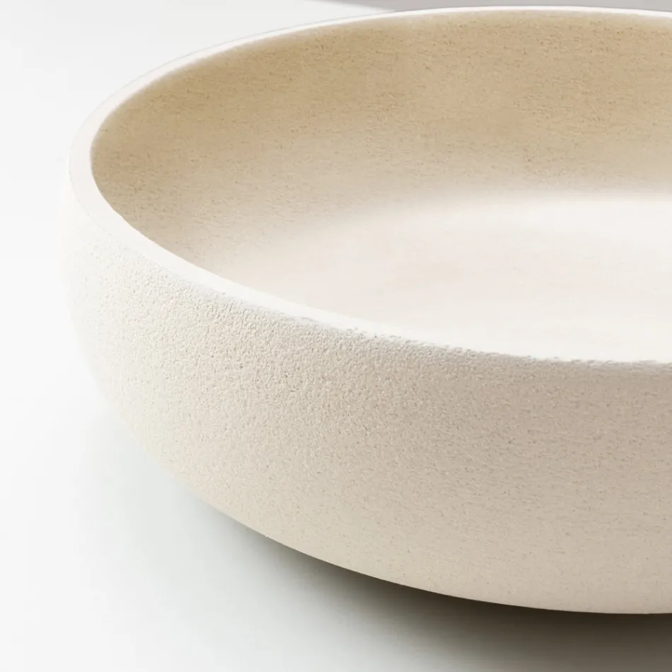 Handgedrechseltes Aufsatzwaschbecken aus hellem oder dunklem Raku-Ton – Prisma Viadurini