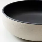 Handgedrechseltes Aufsatzwaschbecken aus hellem oder dunklem Raku-Ton – Prisma Viadurini