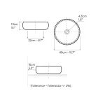 Handgedrechseltes Aufsatzwaschbecken aus hellem oder dunklem Raku-Ton – Prisma Viadurini