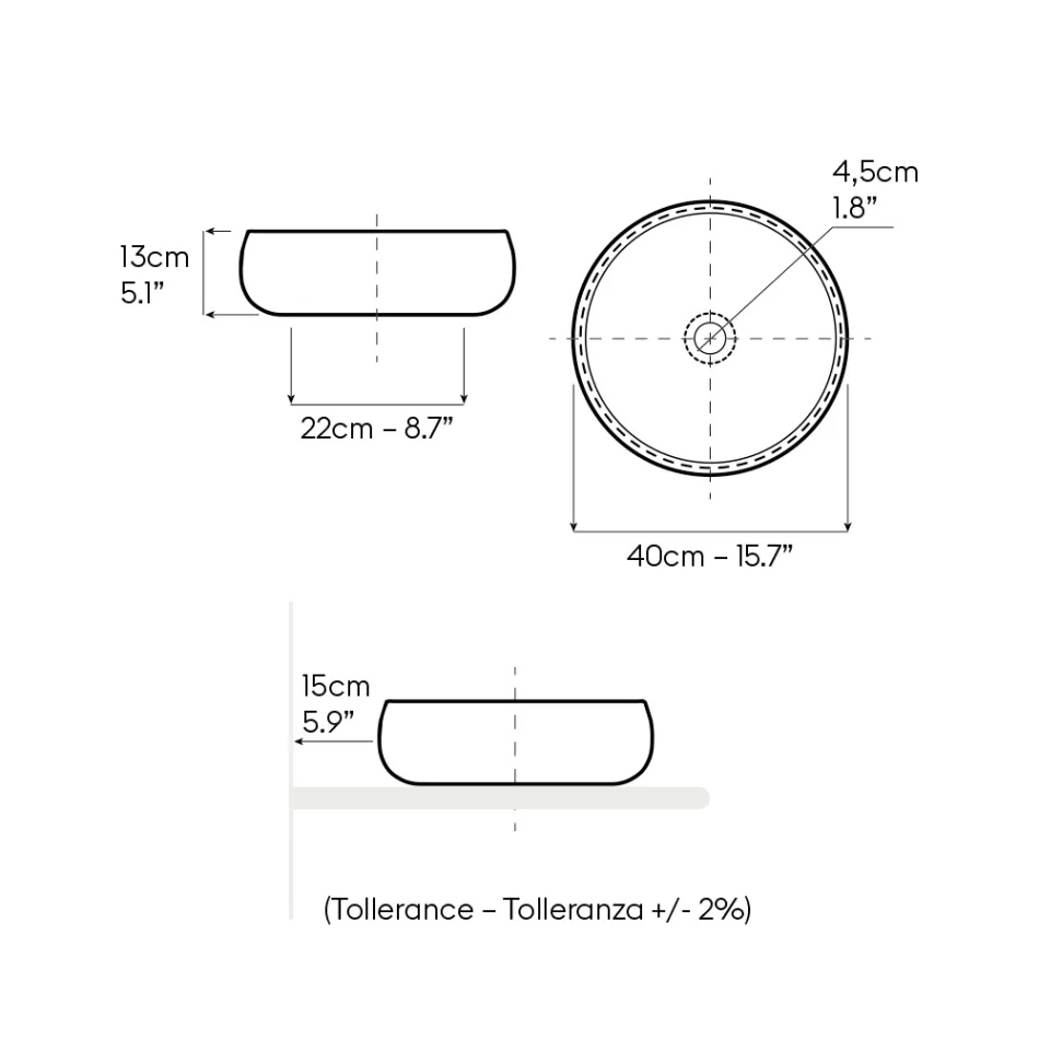 Handgedrechseltes Aufsatzwaschbecken aus hellem oder dunklem Raku-Ton – Prisma Viadurini