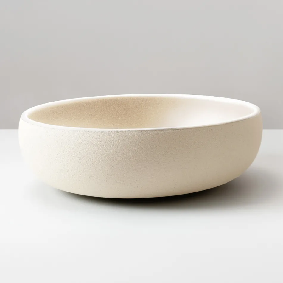 Handgedrechseltes Aufsatzwaschbecken aus hellem oder dunklem Raku-Ton – Prisma Viadurini