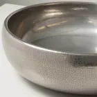 Handgedrehtes Raku-Ton-Waschbecken für die Arbeitsplatte aus Metall - Prisma Viadurini