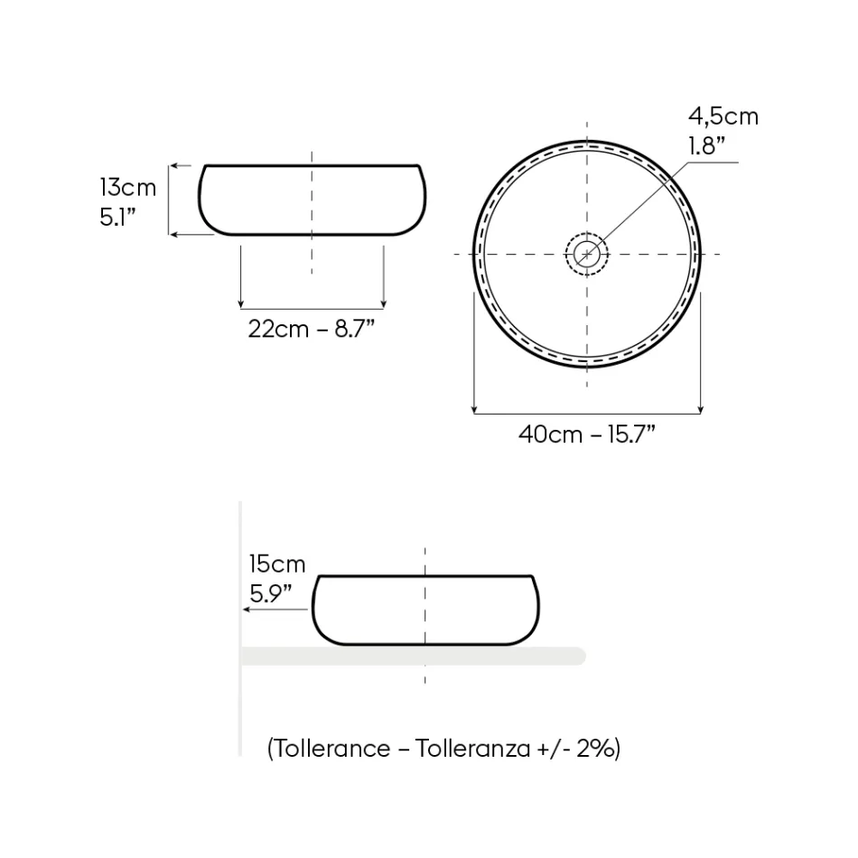 Handgedrehtes Raku-Ton-Waschbecken für die Arbeitsplatte aus Metall - Prisma Viadurini