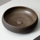 Aufsatzspüle aus dunklem oder ockerfarbenem feuerfestem Ton - Prisma Viadurini